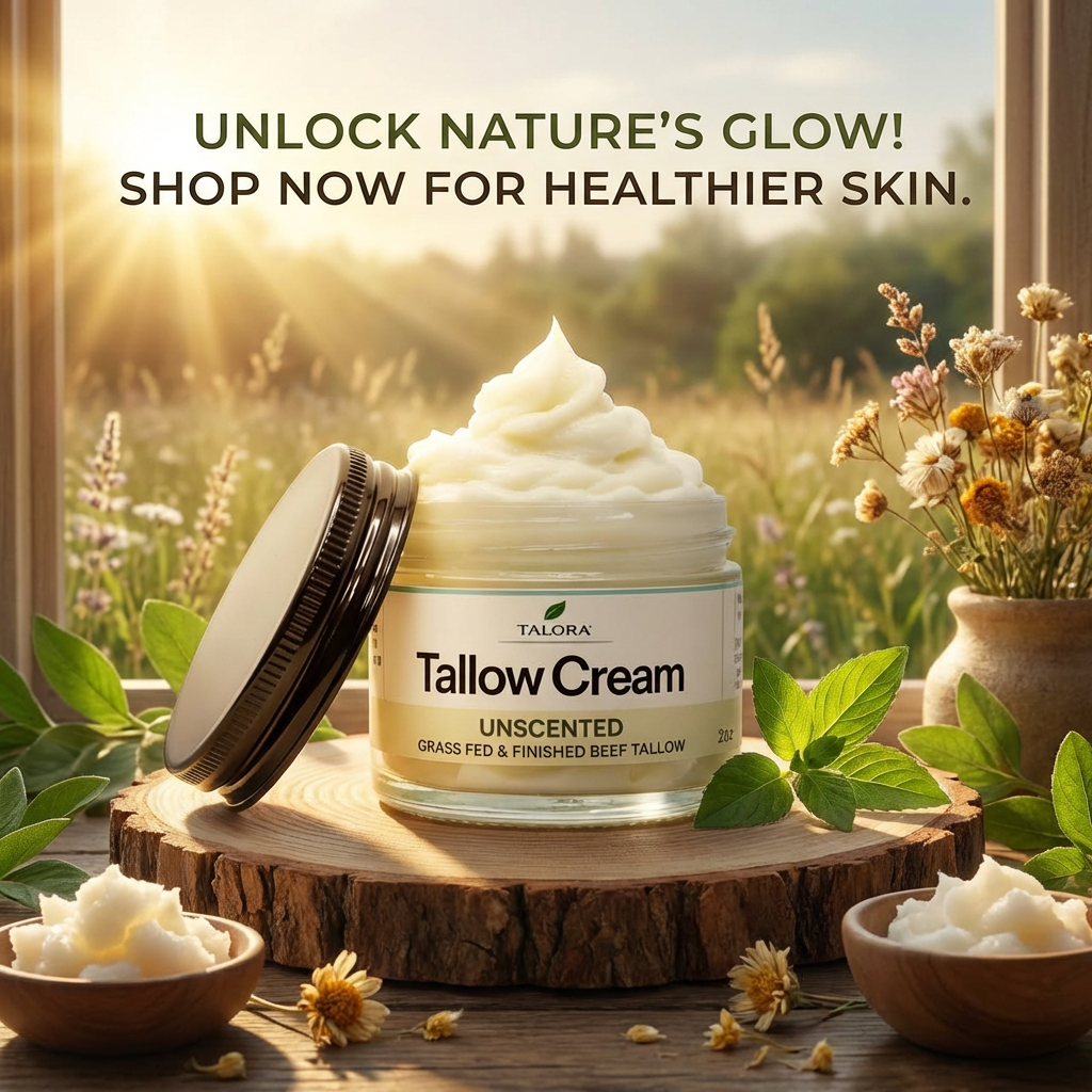 TALORA Tallow Cream: Unscented (2 oz)